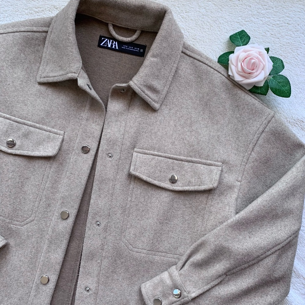 Zara Beige Oversized Shacket